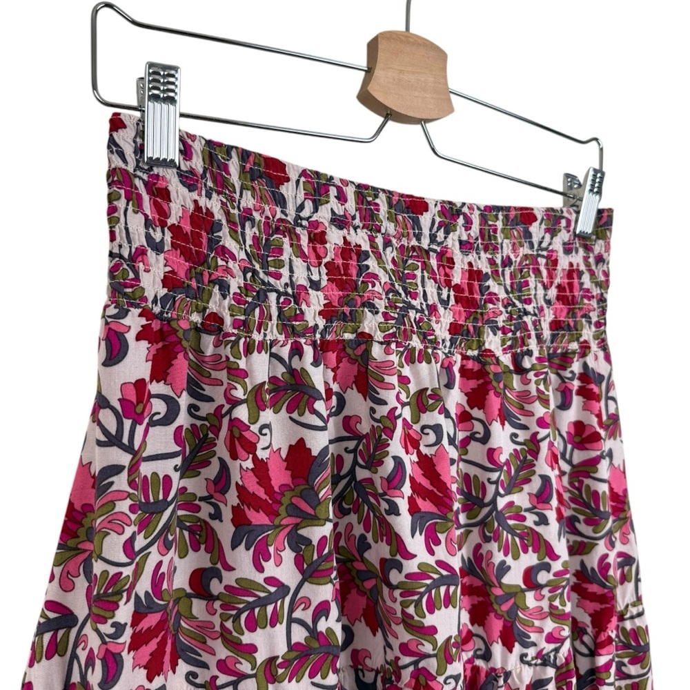 BTFBM Women's Floral Print Ruffle Split Midi Skirt - Bohemian Style - Size M - Picture 3 of 8